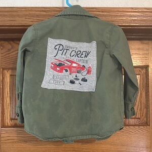 Green Kids shirt with Pit Crew Design